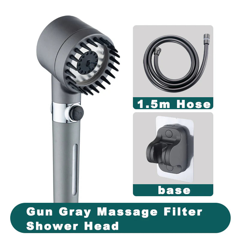 High Pressure Boost Pressure Massage Filter Shower Head with 3 Modes
