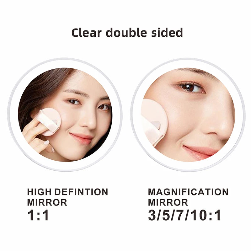 3-Color Lighted 10x LED Magnifier Mirror